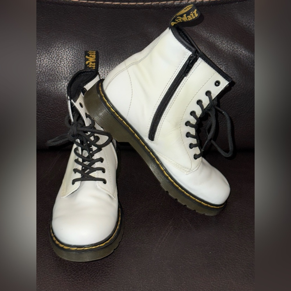 White Dr.Martens 1460 Boots Size 4 (Big Kids)